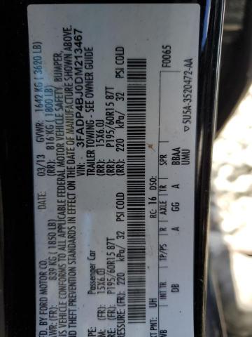 Photo 10 from auction – 2013 FORD FIESTA SE with VIN 3FADP4BJ0DM213467