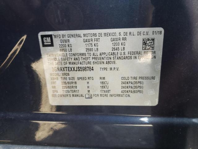 Photo 10 from auction – 2018 CHEVROLET EQUINOX LT with VIN 3GNAXTEXXJS598784