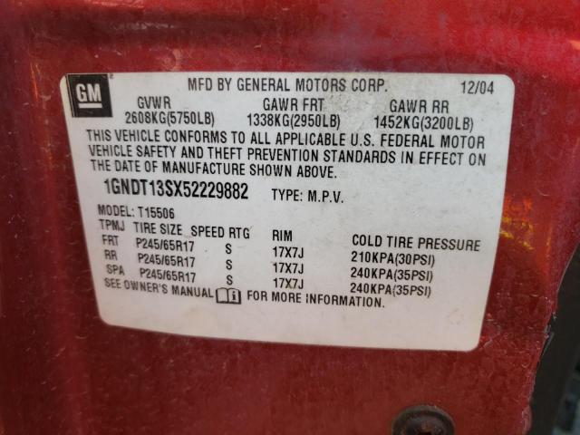 Photo 10 from auction – 2005 CHEVROLET TRAILBLAZE with VIN 1GNDT13SX52229882