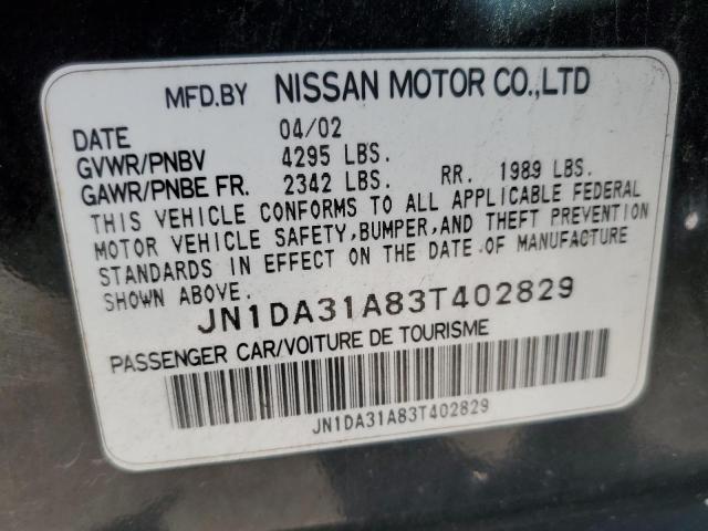 Photo 10 from auction – 2003 NISSAN MAXIMA GLE with VIN JN1DA31A83T402829