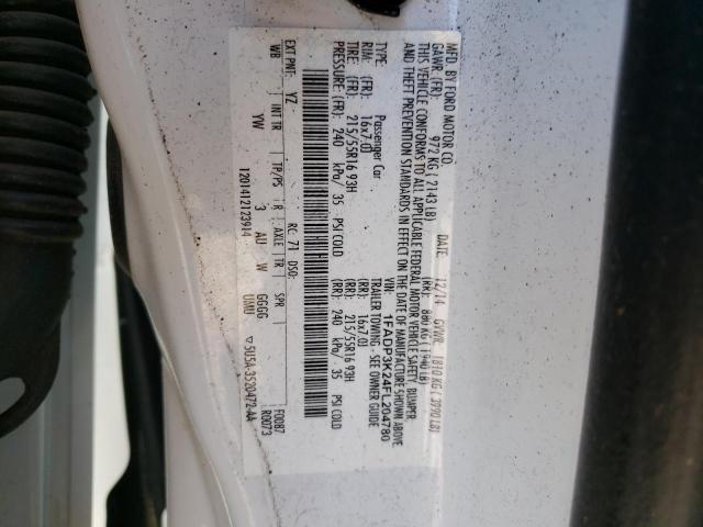 Photo 10 from auction – 2015 FORD FOCUS SE with VIN 1FADP3K24FL204780