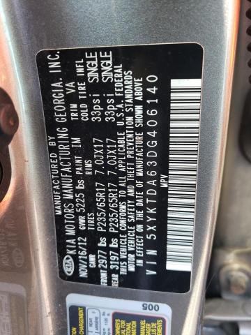 Photo 10 from auction – 2013 KIA SORENTO LX with VIN 5XYKTDA63DG406140