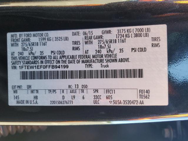 Photo 10 from auction – 2015 FORD F150 SUPER with VIN 1FTEW1EF0FFB94199