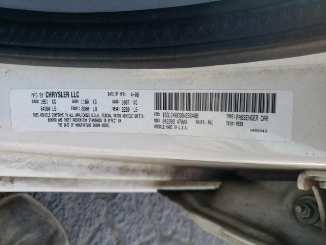 Photo 10 from auction – 2008 DODGE AVENGER SE with VIN 1B3LC46K58N266408