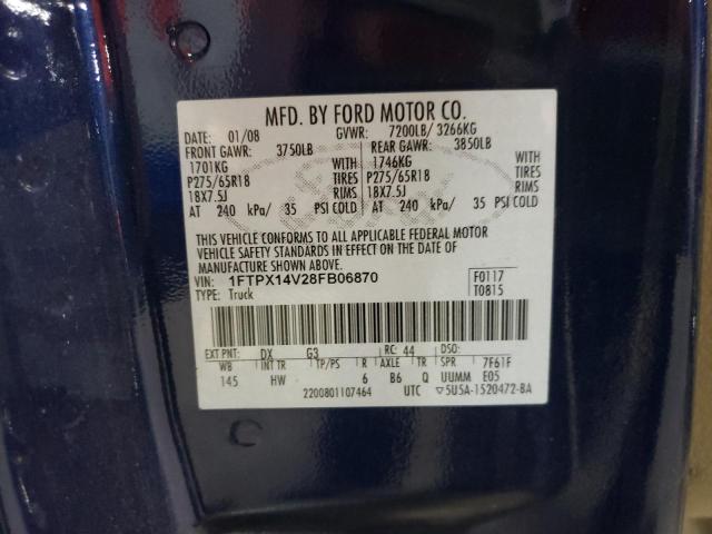 Photo 10 from auction – 2008 FORD F150 with VIN 1FTPX14V28FB06870