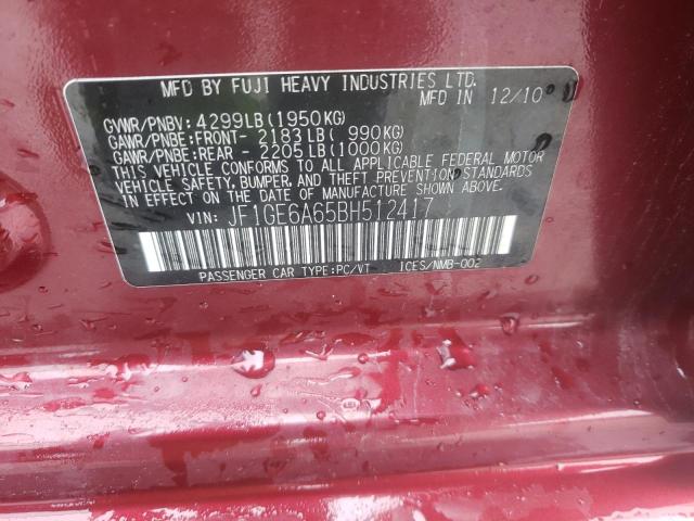 Photo 10 from auction – 2011 SUBARU IMPREZA 2. with VIN JF1GE6A65BH512417