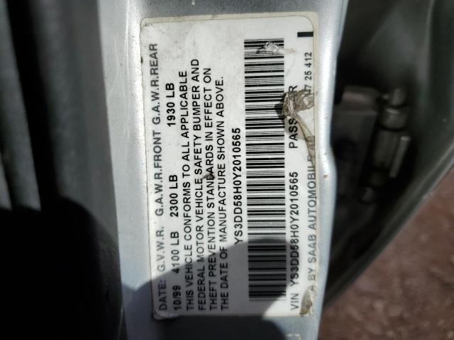 Photo 10 from auction – 2000 SAAB 9-3 with VIN YS3DD58H0Y2010565