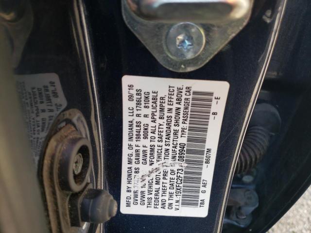 Photo 10 from auction – 2016 HONDA CIVIC EX with VIN 19XFC2F73GE089940