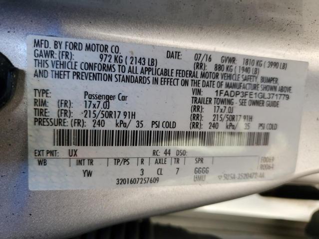 Photo 10 from auction – 2016 FORD FOCUS SE with VIN 1FADP3FE1GL371779