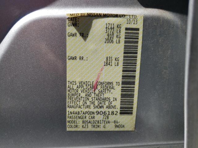 Photo 10 from auction – 2013 NISSAN SENTRA S with VIN 1N4AB7AP0DN906182