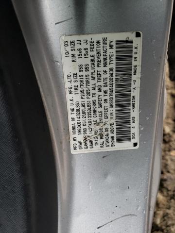 Photo 10 from auction – 2004 HONDA CR-V with VIN SHSRD78454U209438