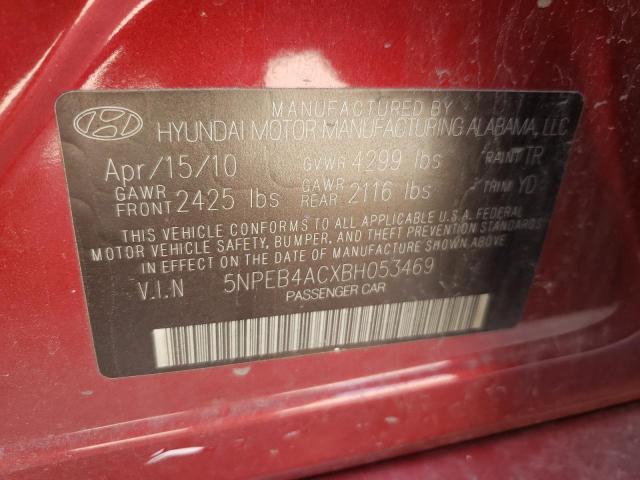Photo 10 from auction – 2011 HYUNDAI SONATA SE/ with VIN 5NPEB4ACXBH053469