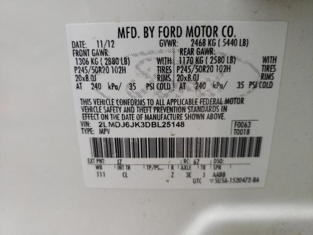 Photo 10 from auction – 2013 LINCOLN MKX with VIN 2LMDJ6JK3DBL25148