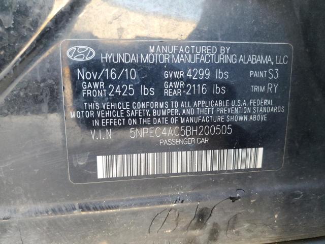 Photo 10 from auction – 2011 HYUNDAI SONATA SE with VIN 5NPEC4AC5BH200505