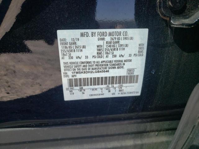 Photo 10 from auction – 2020 FORD EXPLORER X with VIN 1FMSK8DH2LGB45646