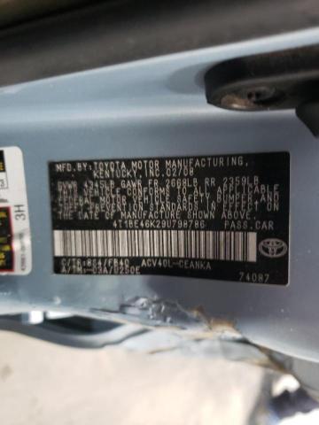 Photo 10 from auction – 2009 TOYOTA CAMRY BASE with VIN 4T1BE46K29U798786