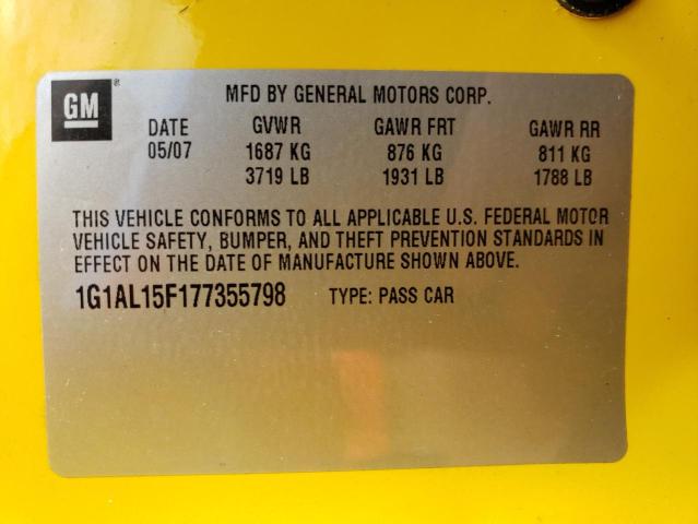 Photo 10 from auction – 2007 CHEVROLET COBALT with VIN 1G1AL15F177355798