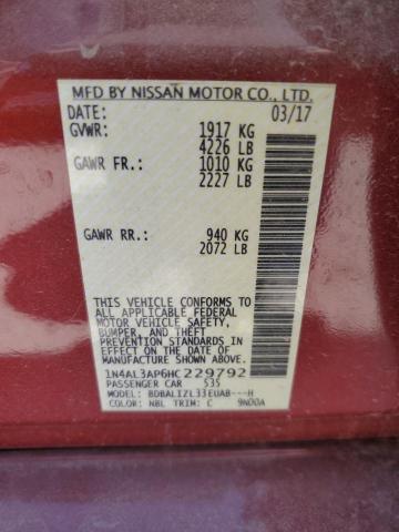 Photo 10 from auction – 2017 NISSAN ALTIMA 2.5 with VIN 1N4AL3AP6HC229792