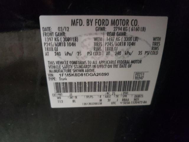 Photo 10 from auction – 2013 FORD EXPLORER X with VIN 1FM5K8D81DGA26890