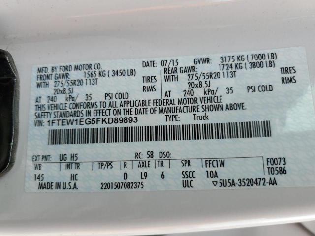 Photo 10 from auction – 2015 FORD F150 SUPER with VIN 1FTEW1EG5FKD89893
