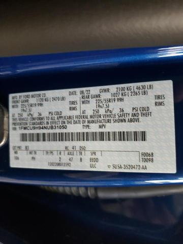 Photo 10 from auction – 2022 FORD ESCAPE SEL with VIN 1FMCU9H94NUB31050