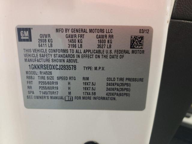 Photo 10 from auction – 2012 GMC ACADIA SLT with VIN 1GKKRSEDXCJ283578