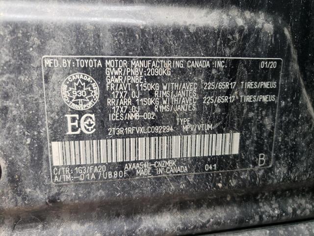 Photo 10 from auction – 2020 TOYOTA RAV4 XLE with VIN 2T3R1RFVXLC092294