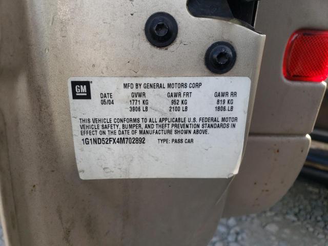 Photo 10 from auction – 2004 CHEVROLET CLASSIC with VIN 1G1ND52FX4M702892