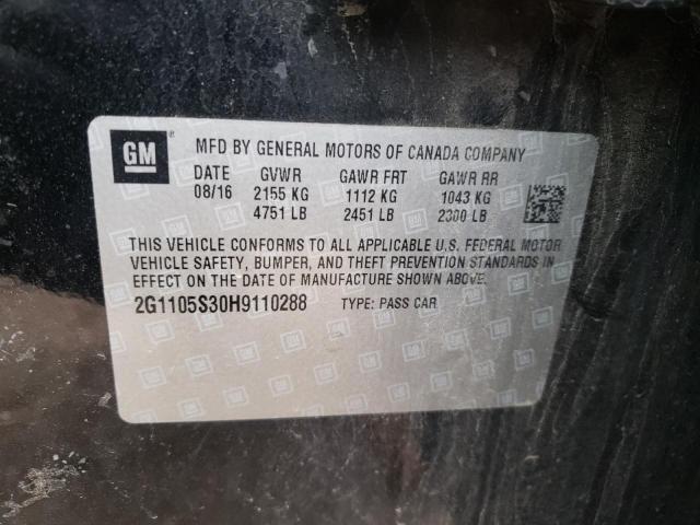 Photo 10 from auction – 2017 CHEVROLET IMPALA LT with VIN 2G1105S30H9110288