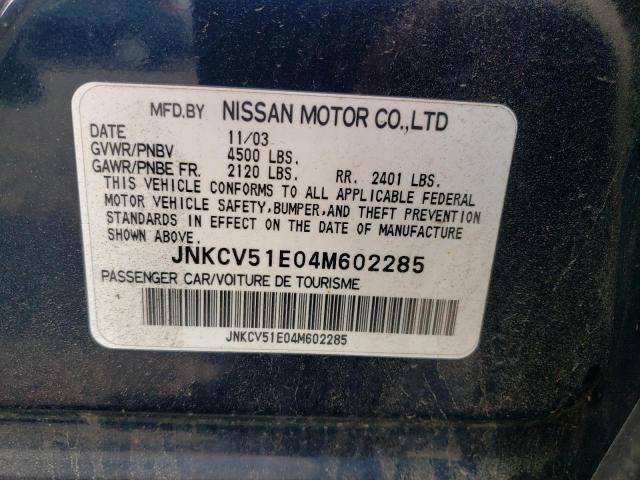 Photo 10 from auction – 2004 INFINITI G35 with VIN JNKCV51E04M602285