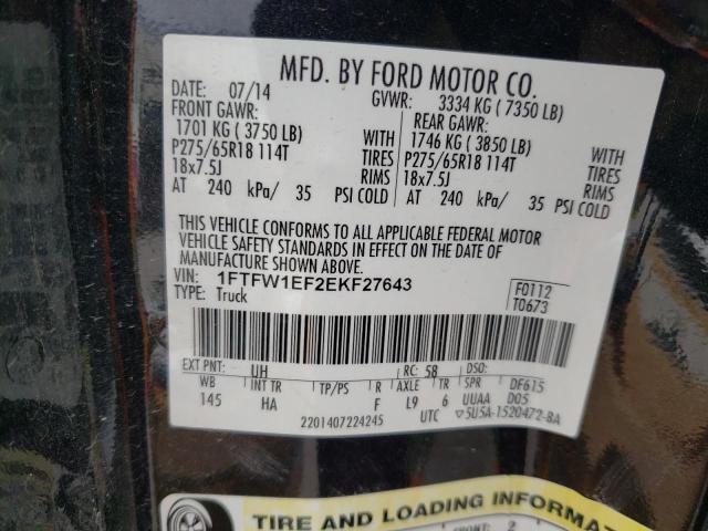 Zdjęcie 10 z aukcji – 2014 FORD F150 SUPER z VIN 1FTFW1EF2EKF27643
