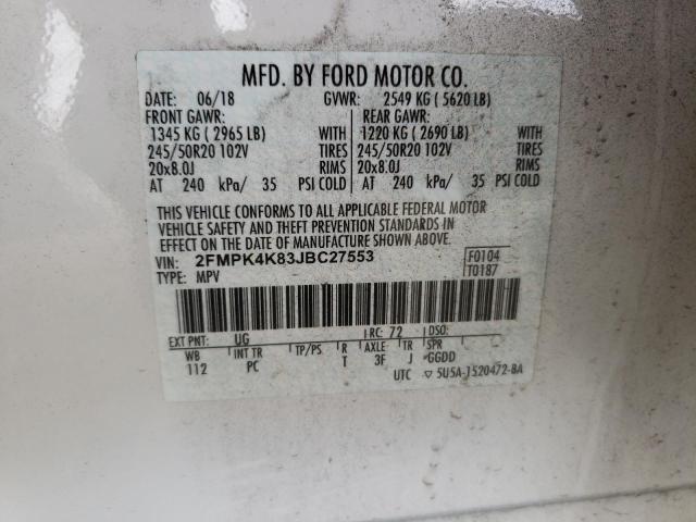 Photo 10 from auction – 2018 FORD EDGE TITAN with VIN 2FMPK4K83JBC27553