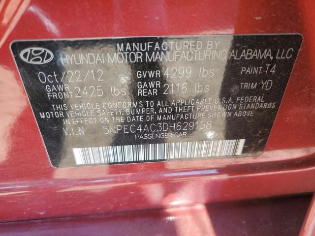 Photo 10 from auction – 2013 HYUNDAI SONATA SE with VIN 5NPEC4AC3DH629158