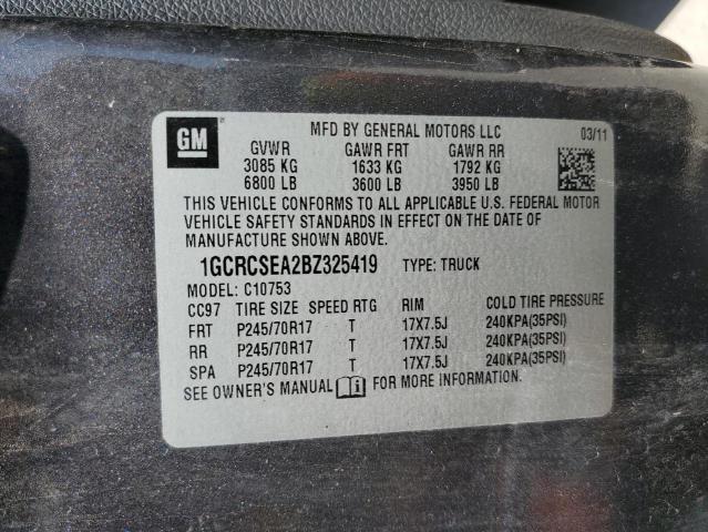 Photo 10 from auction – 2011 CHEVROLET SILVERADO with VIN 1GCRCSEA2BZ325419