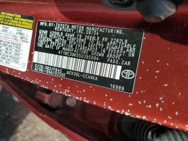 Photo 10 from auction – 2005 TOYOTA CAMRY with VIN 4T1BE30K05U395094