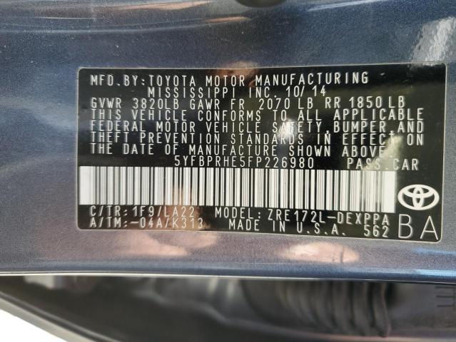 Photo 10 from auction – 2015 TOYOTA COROLLA EC with VIN 5YFBPRHE5FP226980