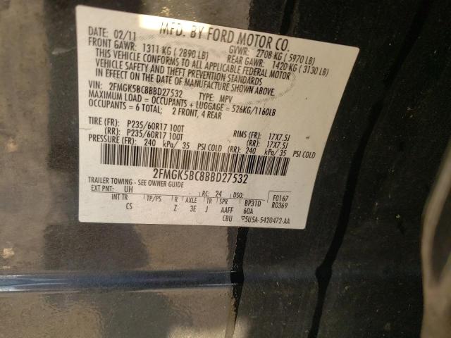 Photo 10 from auction – 2011 FORD FLEX SE with VIN 2FMGK5BC8BBD27532