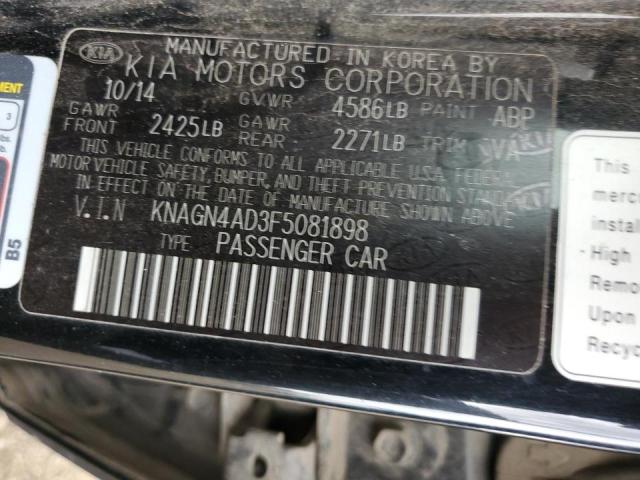 Photo 10 from auction – 2015 KIA OPTIMA HYB with VIN KNAGN4AD3F5081898