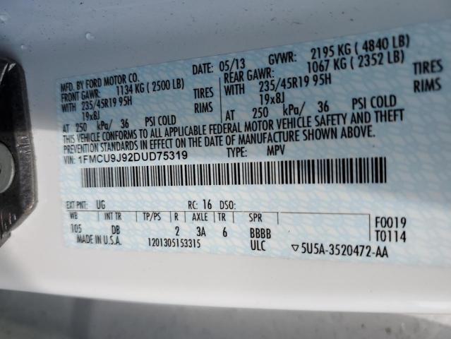 Photo 10 from auction – 2013 FORD ESCAPE TIT with VIN 1FMCU9J92DUD75319