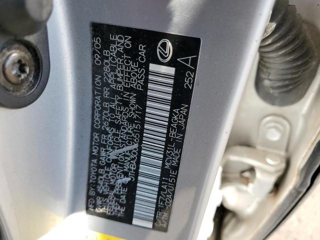 Photo 10 from auction – 2006 LEXUS ES 330 with VIN JTHBA30GX65151717