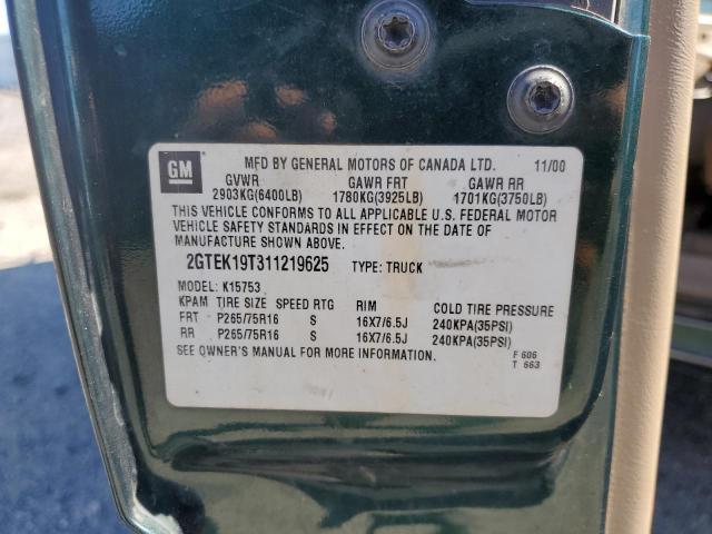 Photo 10 from auction – 2001 GMC NEW SIERRA with VIN 2GTEK19T311219625
