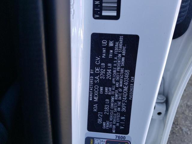 Photo 10 from auction – 2021 KIA FORTE FE with VIN 3KPF24AD0ME403468
