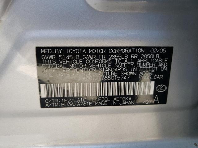 Photo 10 from auction – 2005 LEXUS LS 430 with VIN JTHBN36F655015747