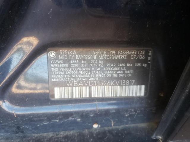 Photo 10 from auction – 2006 BMW 325 XI with VIN WBAVD13526KV13817