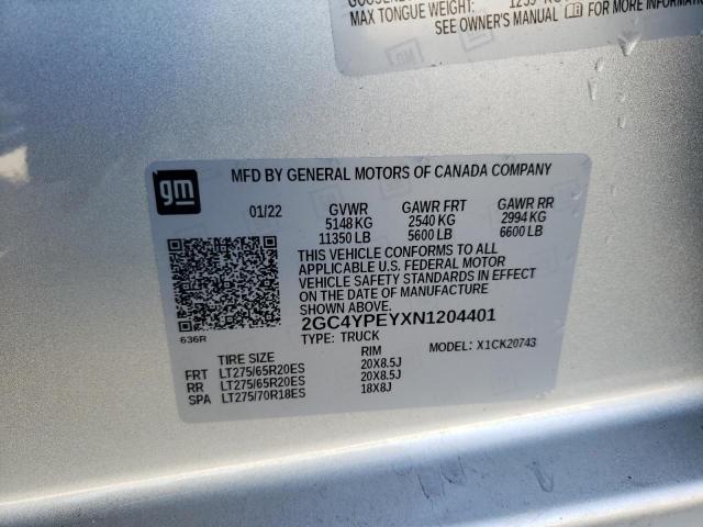 Photo 10 from auction – 2022 CHEVROLET SILVERADO with VIN 2GC4YPEYXN1204401