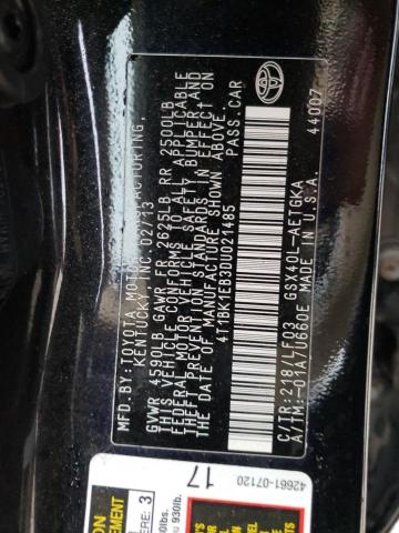 Photo 10 from auction – 2013 TOYOTA AVALON BAS with VIN 4T1BK1EB3DU021485