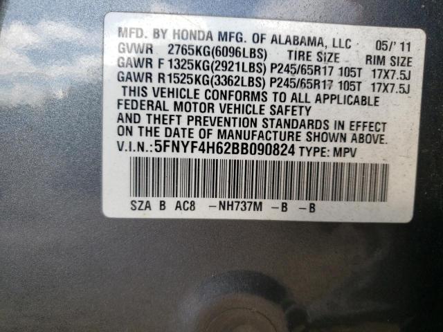Photo 10 from auction – 2011 HONDA PILOT EXL with VIN 5FNYF4H62BB090824