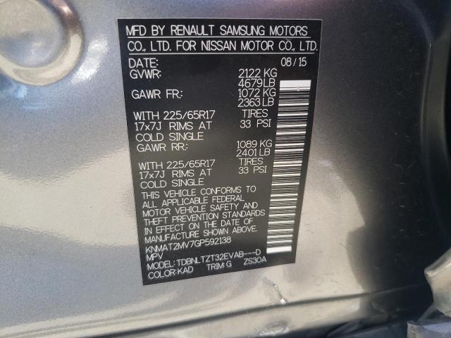 Photo 10 from auction – 2016 NISSAN ROGUE S with VIN KNMAT2MV7GP592138