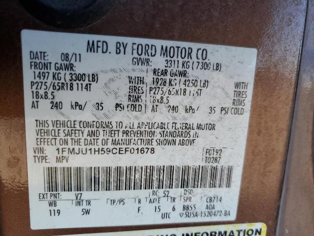Photo 10 from auction – 2012 FORD EXPEDITION with VIN 1FMJU1H59CEF01678