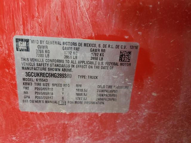 Photo 10 from auction – 2017 CHEVROLET SILVERADO with VIN 3GCUKREC6HG289380